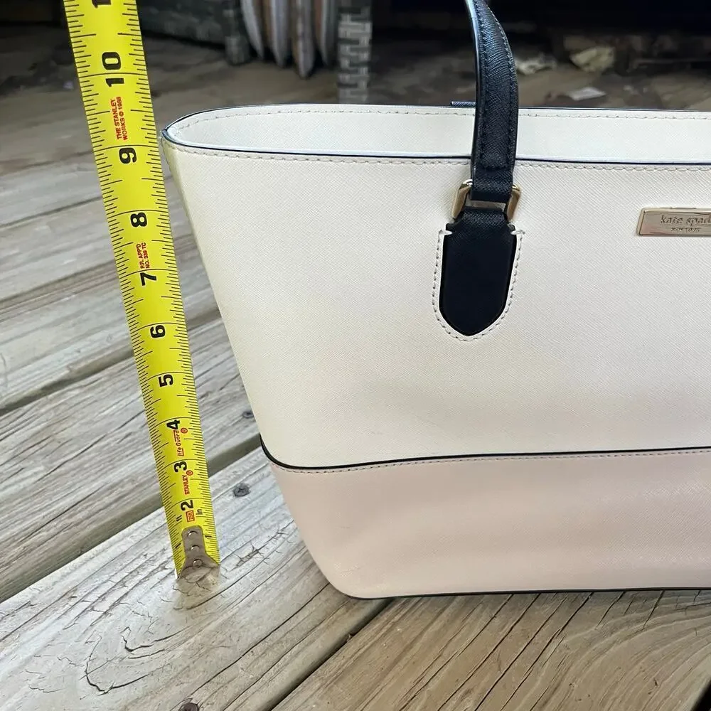 Kate Spade Laurel Way Medium Dally Tote Bag Saffiano Leather Cream Colorblock
